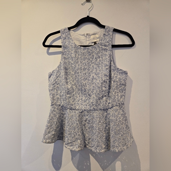 HD in Paris Eyelet Peplum Top Size 4 - Picture 3 of 9